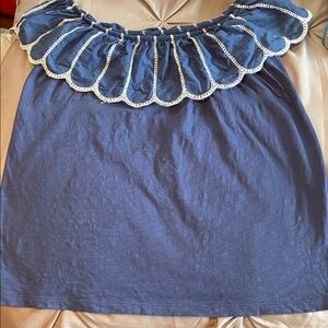 Primark Navy Top with White Detailing